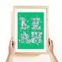 Personalised Colourful Floral Name Print, thumbnail 2 of 6