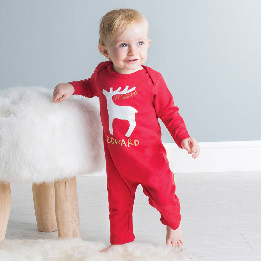 Personalised Rudolf First Christmas Romper, 1 of 11