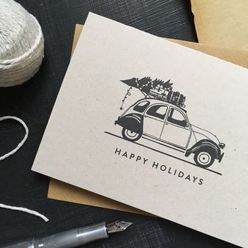 'Happy Holidays' Citroën Two Cv Christmas Card, 2 of 4