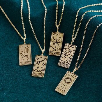 Tarot Card Pendant Necklace In Gold Plating, 2 of 12
