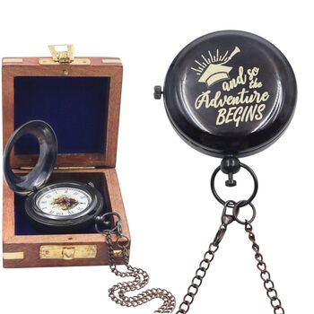The Admiral Personalised Black Skeleton Pocket Watch For Graduation Gift, 2 of 12