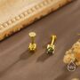 Natural Moss Agate Internally Threaded Flat Back Earrings In Sterling Silver, thumbnail 4 of 12
