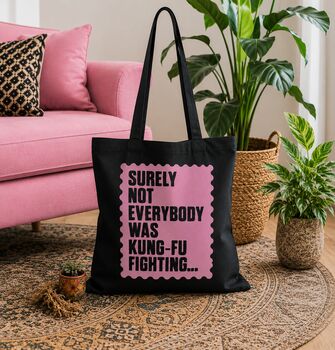 King Fu Fighting Lyrics Tote Bag, 3 of 5