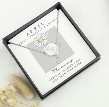 Personalised Birth Flower Necklace And Box, 3 of 7
