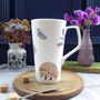 Hedgehog And Bluebell Bone China Latte Mug, thumbnail 1 of 10