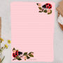 A5 Pink Letter Writing Paper With Ladybird And Brambles, thumbnail 1 of 4