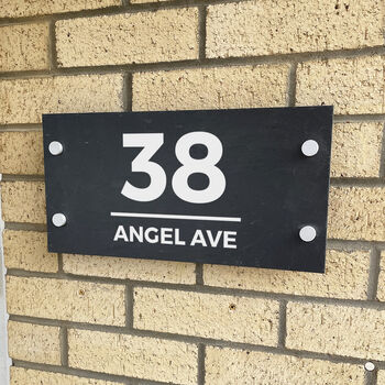 Contemporary Divide Slate House Number Sign, 2 of 2
