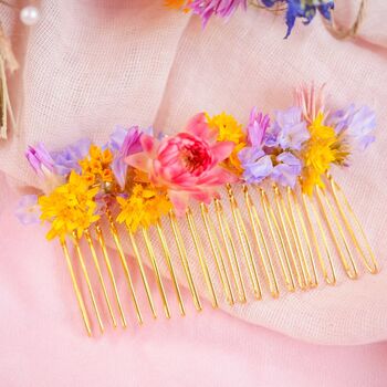 The Botanical Grove Dried Flower Baked Blossom Hair Comb, 3 of 4