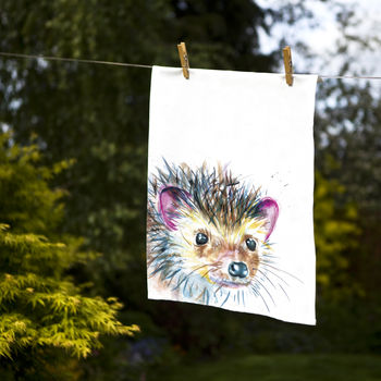 Inky Hedgehog Tea Towel, 6 of 8