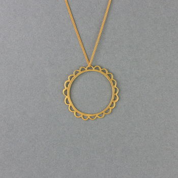 Scalloped Circle Necklace, 3 of 7