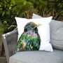 Inky Starling Water Resistant Outdoor Garden Cushion, thumbnail 8 of 8