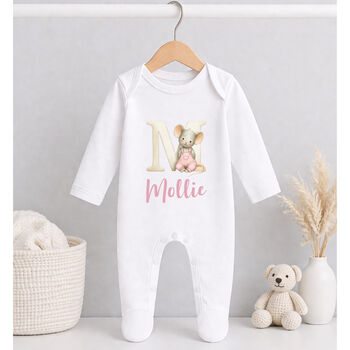 Personalised Alphabet Animal Baby Grow, 4 of 9