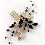 Black Crystal And Gold Leaf Hair Comb, thumbnail 3 of 6