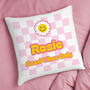 Personalised Pink Check Cushion For Girls’ Bedroom, thumbnail 2 of 4
