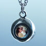 Personalised Round Hidden Photo Necklace In Sterling Silver, thumbnail 1 of 9