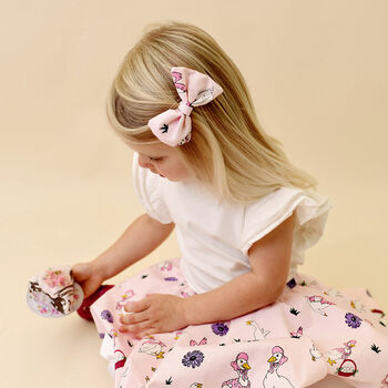 Goose Print Girls Skirt And Matching Hair Clip, 2 of 4