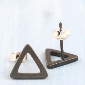 Triangle Earrings Geometric Studs, 6 of 8