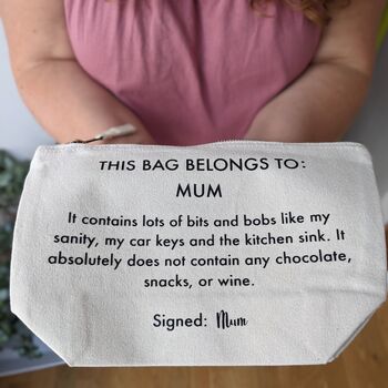 'This Bag Belongs To Mum' Canvas Pouch, 3 of 4