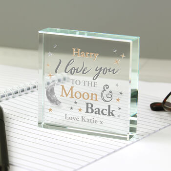 To The Moon And Back Personalised Crystal Token, 4 of 6