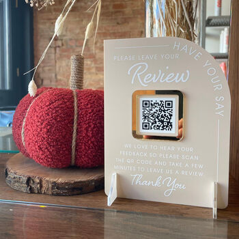 Modern Arch 3D Acrylic Branded Business Qr Code Sign, 8 of 9
