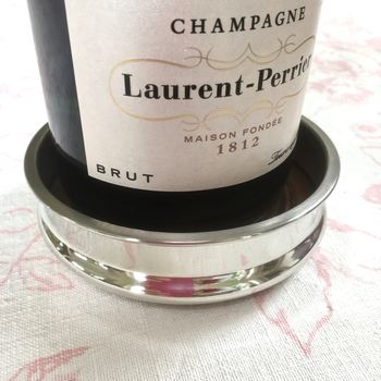 Pewter Champagne Bottle Coaster, 2 of 4