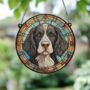 Springer Spaniel Black And White Stained Glass Effect Suncatcher, thumbnail 2 of 5