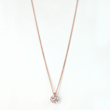 Crystal Pendant Rose Gold Necklace, 3 of 4