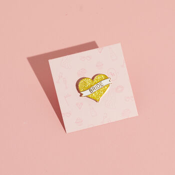 Bridesmaid Gold Heart Lapel Pin Badge, 3 of 4