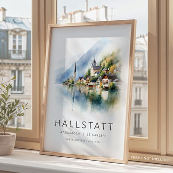 Hallstatt Austria Travel Poster Wall Art, 4 of 7