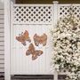 Three Rusted Metal Butterflies, Rusty Metal Garden Art, thumbnail 1 of 10