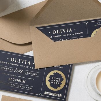 Personalised Theatre Ticket Scratch Reveal Gift Voucher, 6 of 9