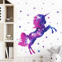 Purple Glitter Unicorn Removable Wall Vinyl Sticker, thumbnail 1 of 4