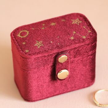 Starry Night Velvet Petite Travel Ring Box, 3 of 11