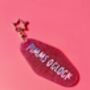 The 'Pimms O'clock' Sparkly Motel Keyring / Summer Drinks Gift / Garden Party Accessories / Fun Quote Keychain, thumbnail 5 of 7