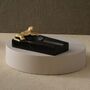 Handmade Black Marble Ashtray With Gold Cheetah Accent, thumbnail 1 of 2