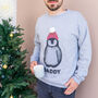 Personalised Applique Penguin Christmas Jumper, thumbnail 3 of 7