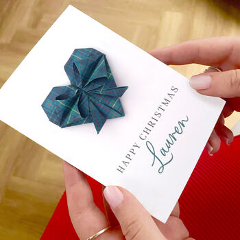 Ralph Lauren Style Origami Heart Christmas Card, 4 of 5