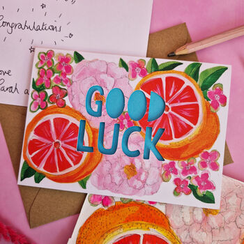 'Good Luck Gorgeous' Paper Cut Card, 2 of 5