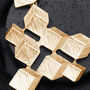 Gold Colour Cube Design Cascading Geometric Necklace, thumbnail 3 of 3