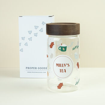 Personalised Autumn Tea Glass Storage Jar, 4 of 10
