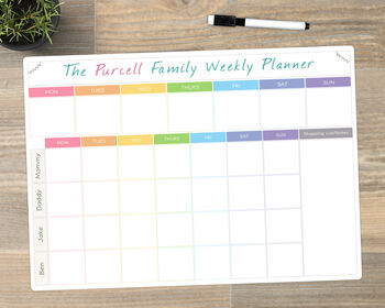 Personalised Weekly Family Planner Whiteboard, 2 of 9