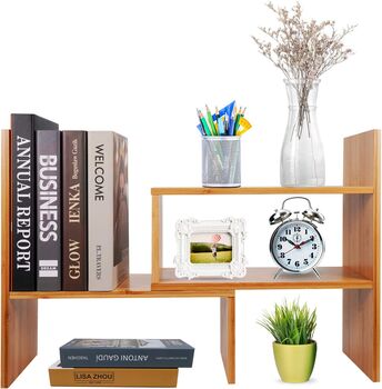 Adjustable Natural Bamboo Storage Organiser Bookshelf, 3 of 7