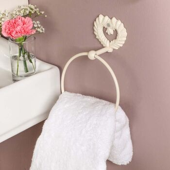 Heart Iron Wall Mounted Bathroom Towel Ring, 5 of 9