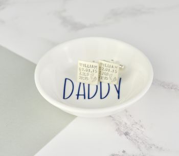 Personalised Or Dad Cufflinks And Ring Dish, 4 of 7