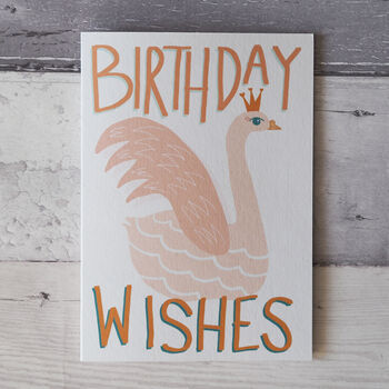 Birthday Wishes Swan Card, 2 of 3