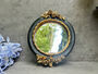16cm Black And Gold Decorative Wall Mirror – Floral Motif, thumbnail 1 of 12