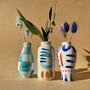 Set Of Three Hand Painted Strokes Stem Vases, thumbnail 1 of 5