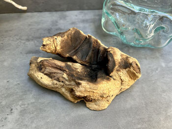 10cm Molten Glass Square Bowl On Teak Root Base, 6 of 12