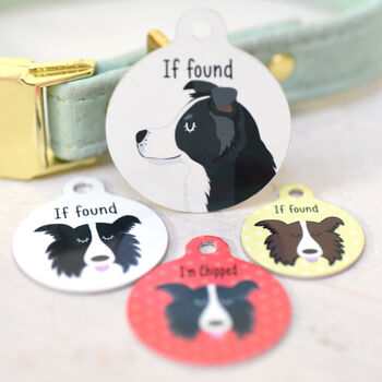 Border Collie Personalised Illustrated Dog Name Tag, 12 of 12