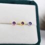 Sterling Silver Dotted Bezel Birthstone Stud Earrings, thumbnail 5 of 12